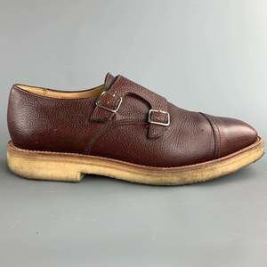 MARC MCNAIRY Brown Leather Double Monk Strap Loafers